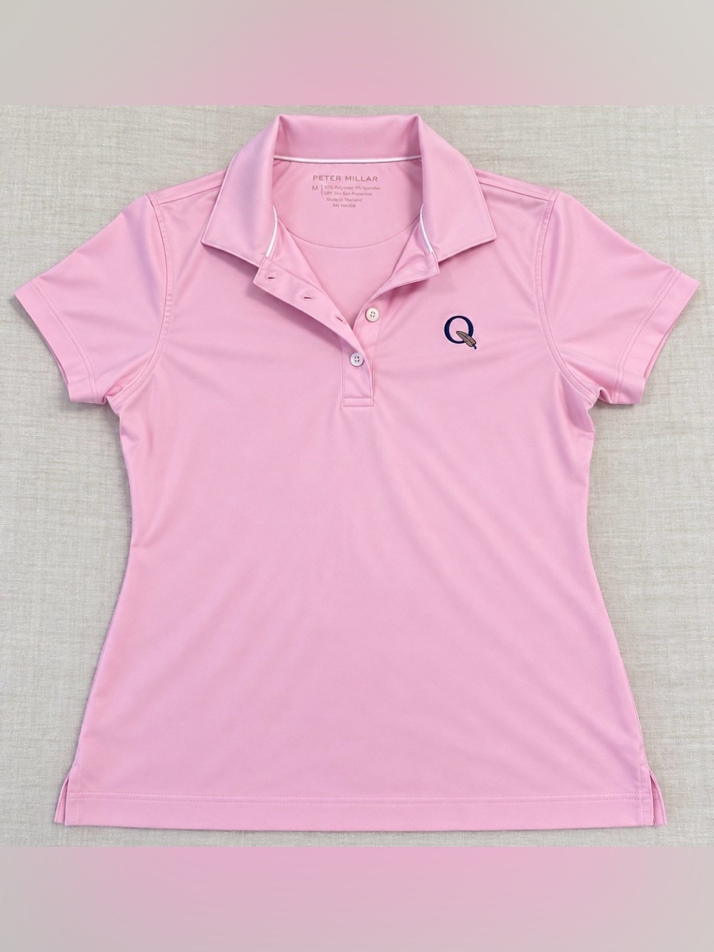 Peter Millar Quail Hollow Women’s M Pink Golf Polo UPF 50 Performance